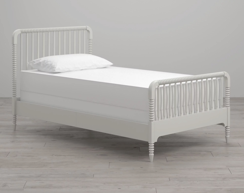 white twin kids bed